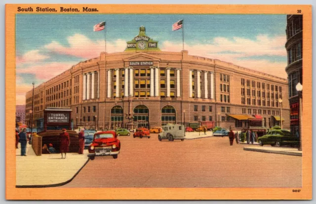 Postcard Massachusetts Boston South Station