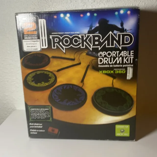 Rock Band Portable Drum Kit Set (Microsoft Xbox 360, MadCatz) complete in box
