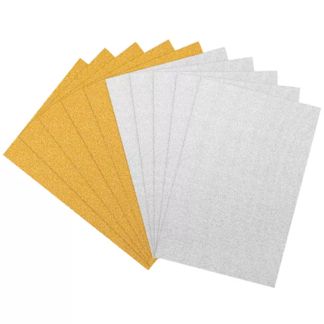 10 Sheets Gold & Silver Glitter Cardstock for DIY & Scrapbooking-