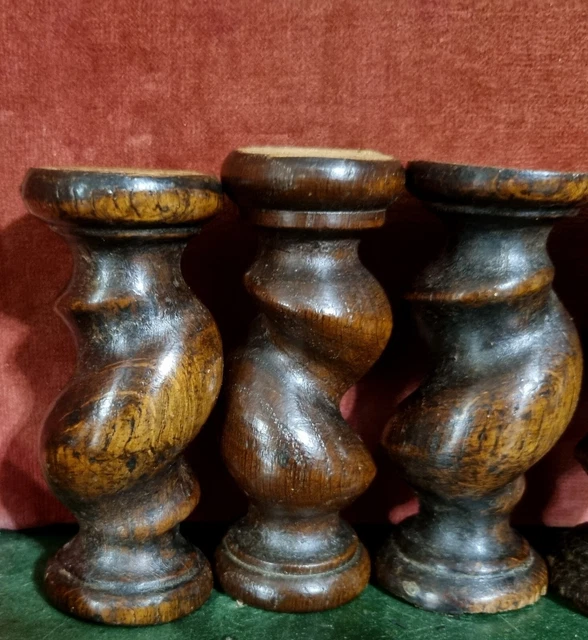 6 Barley twist turned spindle Column Antique french oak architectural salvage 4" 8