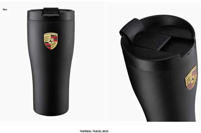 BNIB Porsche Thermo Mug 460ml [WAP0506250RTHB] - Matte/Satin Black