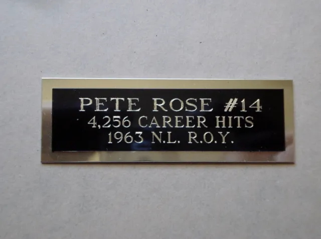 Pete Rose Nameplate For A Signed Baseball Ball Cube Or Card Plaque 1" X 3"