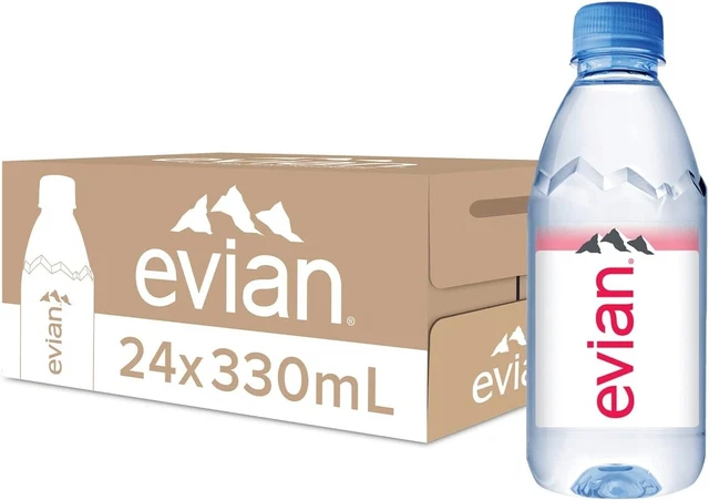 Evian Natural Mineral Water Bottles, 24 x 330 ml, Free Postage, Australia