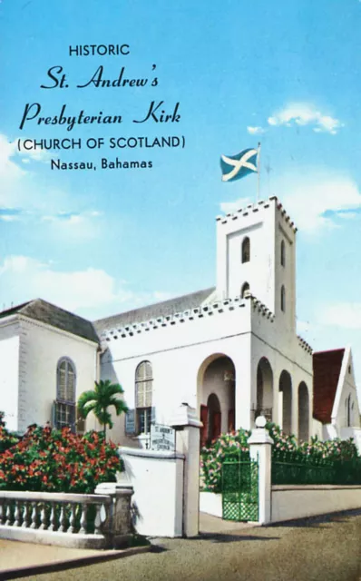 Carte postale photo des Bahamas 1963 Kirk Church #165 à usage seul Nassau à Erie PA 2