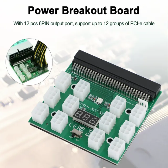 17x 6Pin Mining Breakout Board 1200w 12V for HP PSU GPU Server Power Supply AUS 2