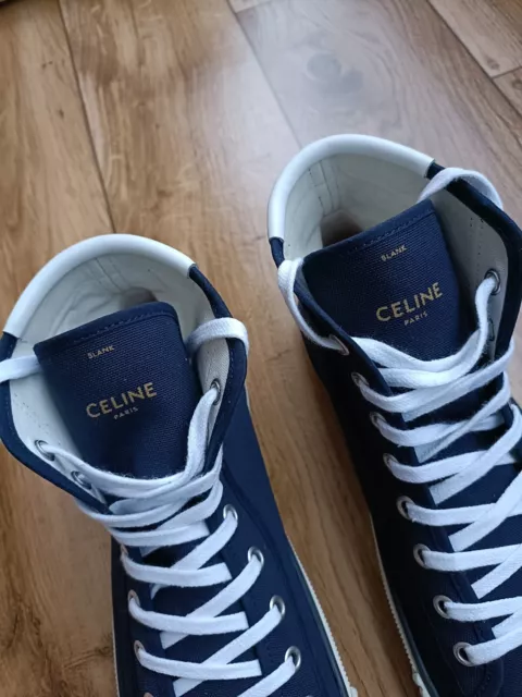 Celine Blank Mid Top Women Sneakers Size 39 Eu, 8.5 Us, 6 Uk 3