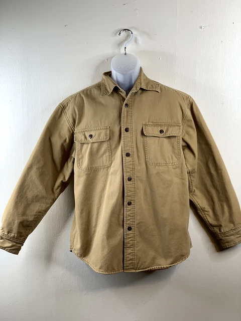 Puritan Mens Shirt Medium Fleece Long Sleeve Chore Barn Work Button Up Thick