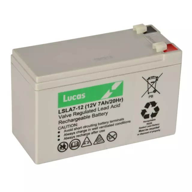 FIAMM FG20721, FG20722, 12 volt replacement batteries LUCAS 12V 7AH £17.50  - PicClick UK