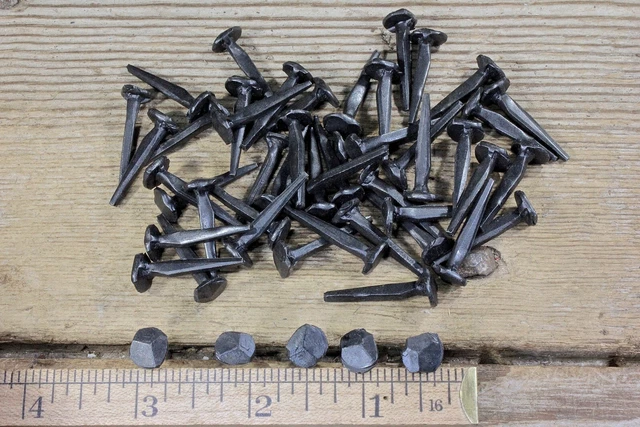 1" Rose head 50 nails square wrought iron vintage rustic Decorative historic 2
