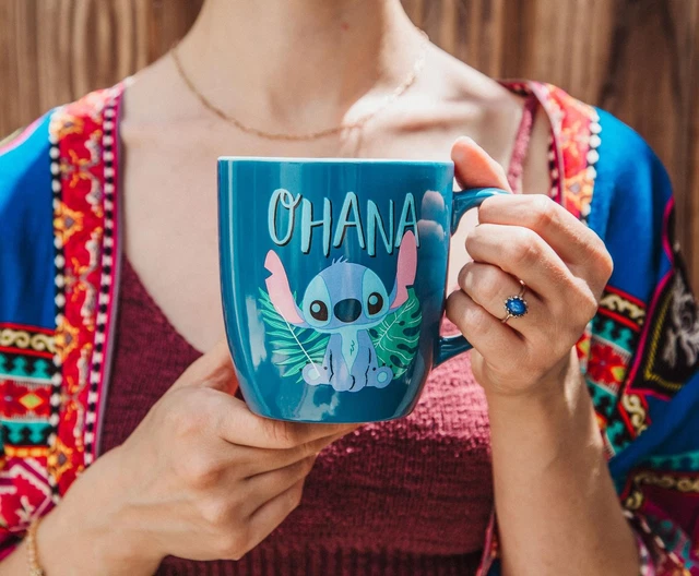 DISNEY LILO & Stitch " Ohana " Hawaïen Paume Céramique Tasse Prises 532ml EUR 22,18 PicClick FR