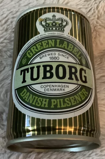 Tuborg Green Label Danish Pilsener 9.6oz Beer Can Copenhagen Denmark