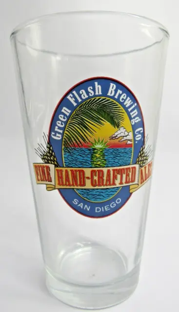Green Flash Brewing Co. San Diego pint beer glass vintage