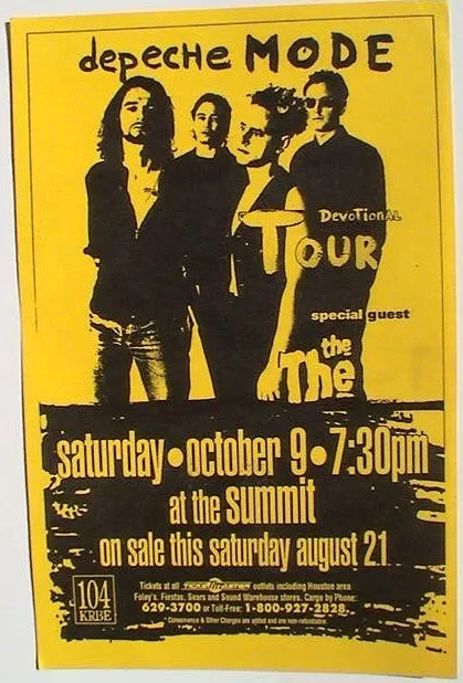 DEPECHE MODE 1993 "DEVOTION TOUR" HOUSTON CONCERT POSTER - New Wave Music