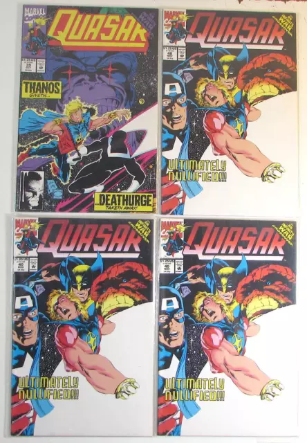 Quasar Lot of 4 #39,40 x3 Marvel (1992) Infinity War Comic Books