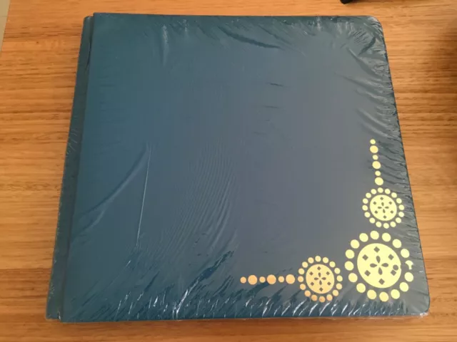 Creative Memories 12” Album COVERSET - TRUE size - TEAL BLUE with GOLD SCRAPBOOK