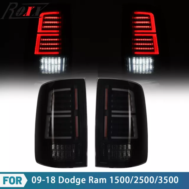 Full LED Tail Lights Smoke Brake Lamps For 2009-2018 Dodge Ram 1500/2500/3500