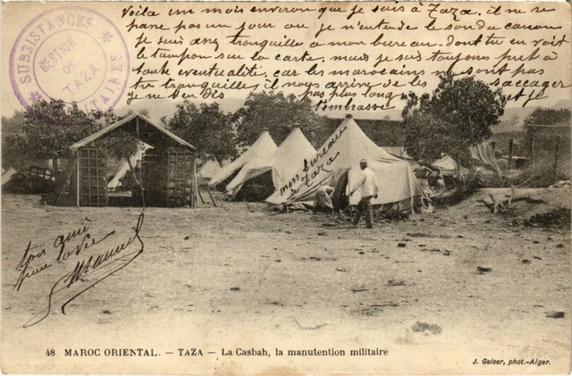 CPA AK MAROC Geiser TAZA Le Casbah, la manutention militaire (69165)