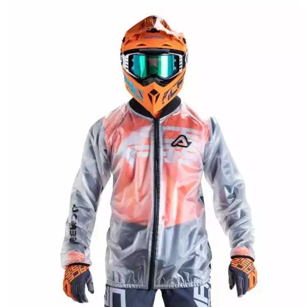 Acerbis Rain Pro 3.0 Motocross MX Enduro Waterproof Rain Mud Jacket - Clear