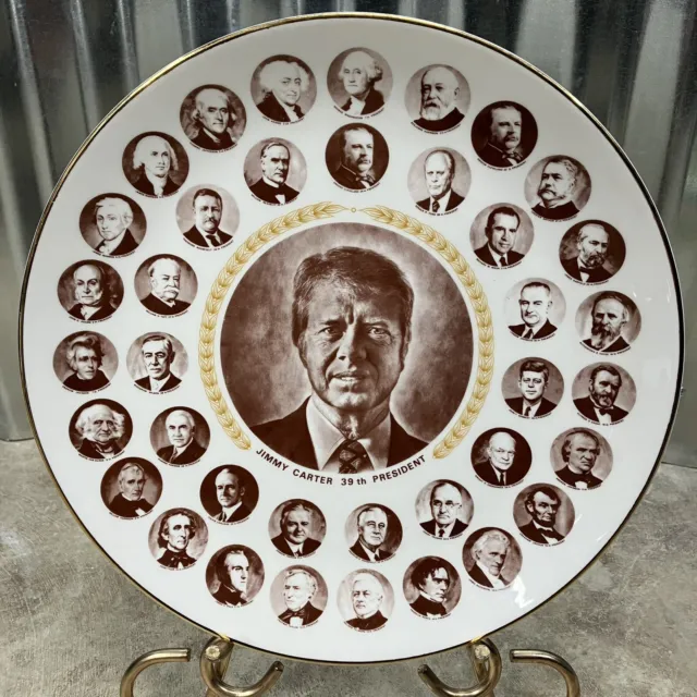 VINTAGE Jimmy Carter 39th President Inaugural Era portrait plate Circa-1977 GUC!