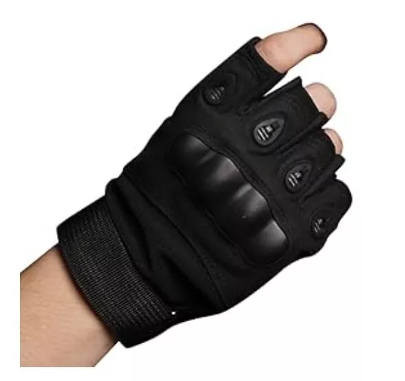 YAKADE Tactical Gloves, Hard Knuckle Fingerless Half Finger Training Gloves