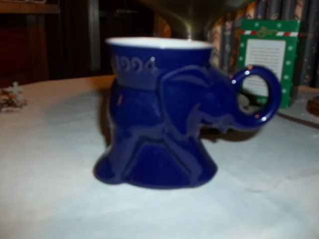 1994 Frankoma GOP Elephant Mug, Republican, Cobalt Blue