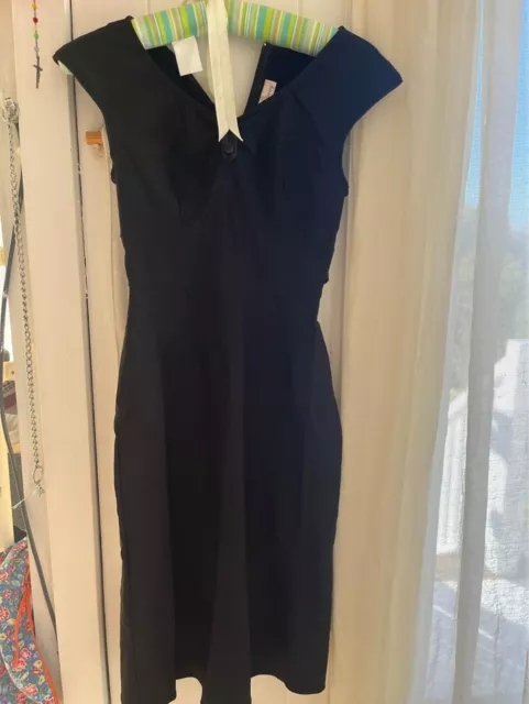 Stop Staring Vintage black wiggle pencil dress, size S