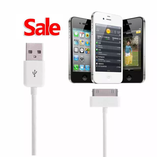 Wholesale Joblot 100 x 30 Pin to USB Charger Charging Cable for iPhone 4s 4 iPad