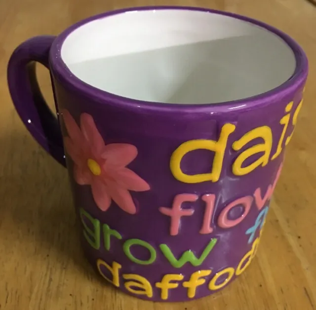 New Purple Flowers 14oz Ceramic Coffee Tea Cup Mug Dishwasher Microwave Safe