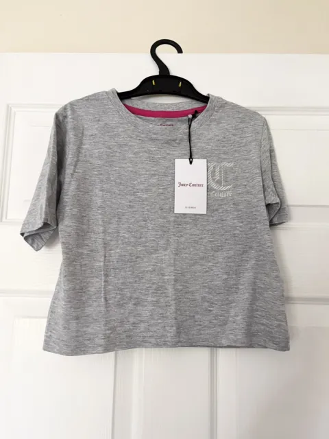 Juicy Couture girls grey cropped tee top t-shirt NEW with tags Age 8-9 💕