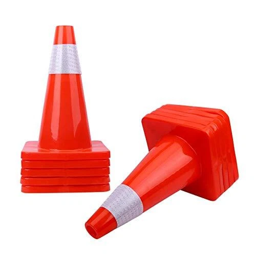 [ 12 Pack ] 18" Traffic Cones Plastic Road Cone PVC Safety Road Parking Cones