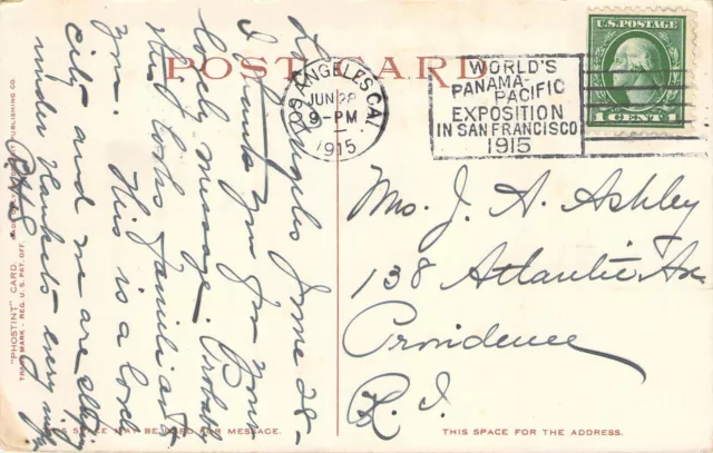 L A Panama Pacific Exposition Cool Cancel Postal History Cover