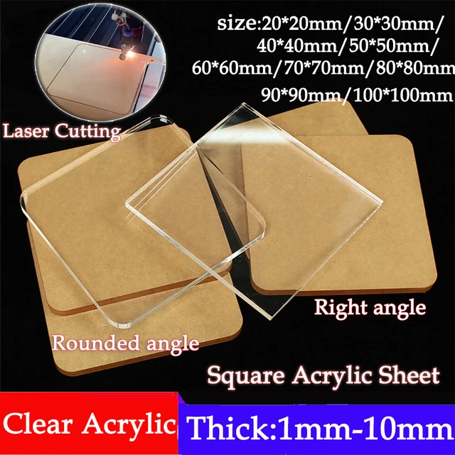 Clear Plastic Acrylic Sheet Square Laser Cutting Perspex Cast Thickness 1mm-10mm