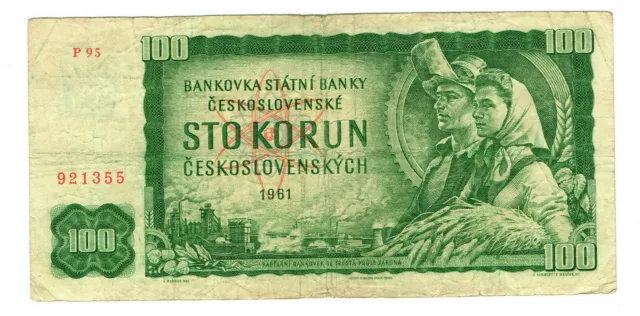 Europa Geld Banknote Geldschein Tschechoslowakei CSSR 100 Kronen 1961 P.91b
