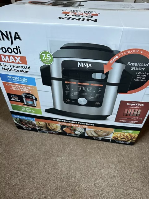 Ninja OL750UK Foodi MAX 15 In 1 SmartLid Multi-Cooker 7.5L Air Fryer Silver NEW