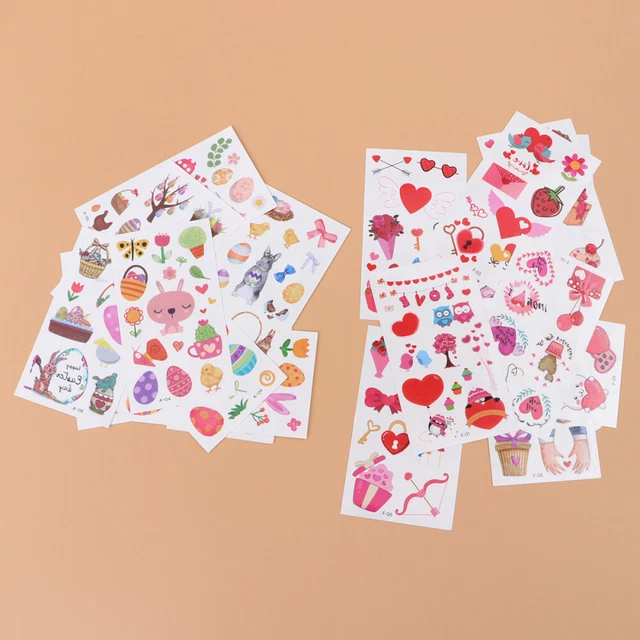 6 Feuilles Stickers Pâques Vinyle - Autocollants Lapins, Œufs Et Poussins Pour Déco Enfants