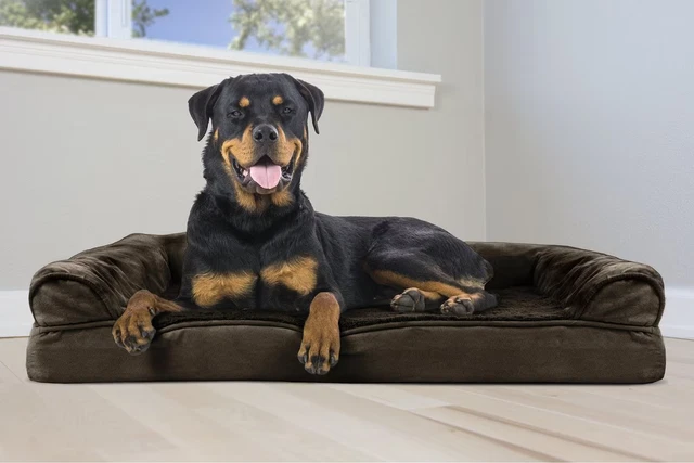 XHT Plush & Suede Convolute Orthopedic Bolster Cat & Dog Bed