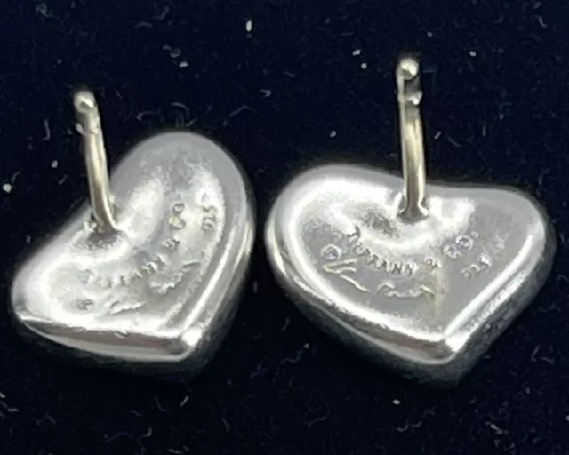 Vintage Tiffany & Co. Elsa Peretti Sterling Silver 925 Heart Stud Earrings 3.1g
