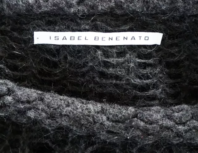 ISABEL BENENATO Oversize Black Open Knit Sweater ONE SIZE 3