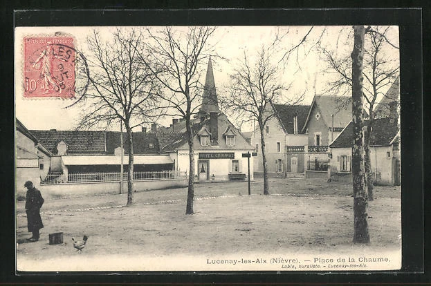 CPA Lucenay-les-Aix, Place de la Chaume 1905