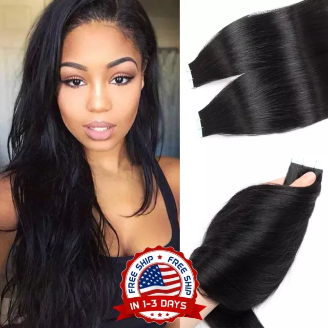 Extensiones De Cabello Humano Real Negro Pelo Human Hair Extensions Black 20 Pcs