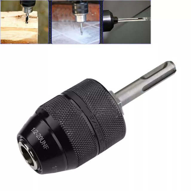 13mm Keyless Chuck Plus SDS Adaptor Fits Any Drill Makita Dewalt Bosch 3/8"