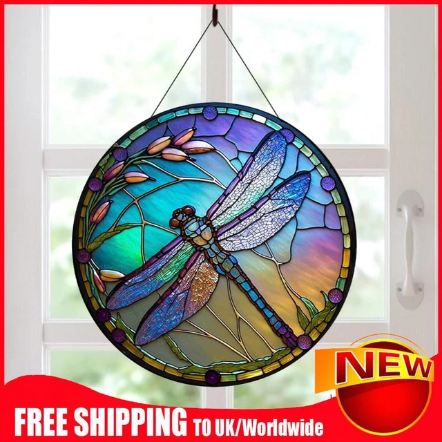 Acrylic Decor Window Hanging Suncatcher Home Decor Panel 20x20cm (Dragonfly #2)