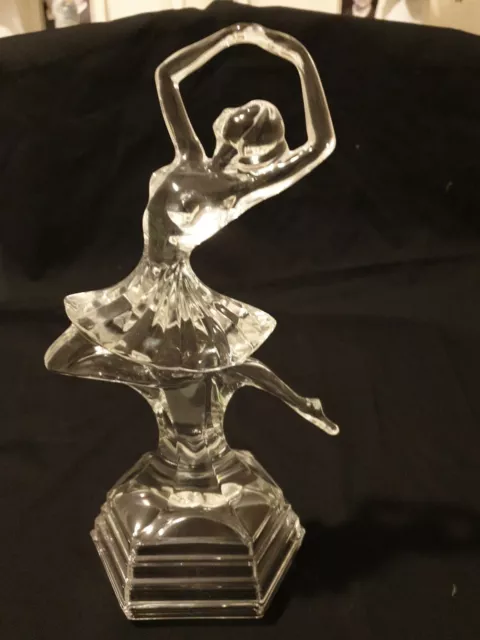 Vintage RCR Royal Rock Crystal Glass 24% Lead crystal Ballerina Dancing Figurine