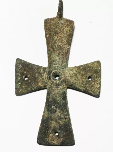 ZURQIEH -as19283- ANCIENT BYZANTINE LARGE BRONZE CROSS. 800 - 1000 A.D 2