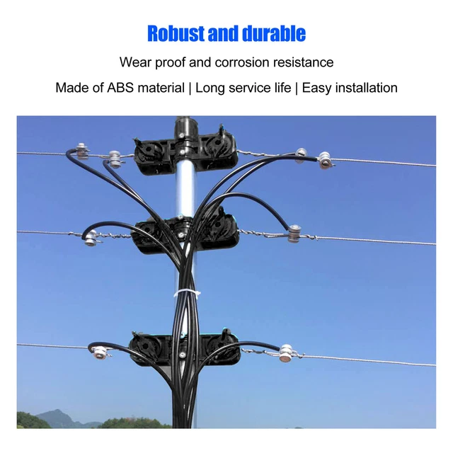 Black 40Pcs Electric Fence Insulator Tightener Firmly Fixing Corrosion✿ LT
