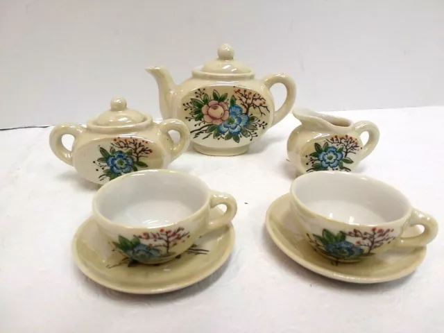 Minature 9 Piece Floral Tea Set  Made in Occupied Japan