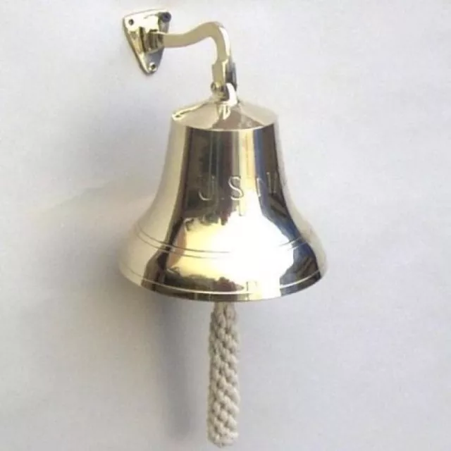 9" Nos. Azul Marino Latón Campana~Enviar Campana~Réplica Campana ~ Cena ~