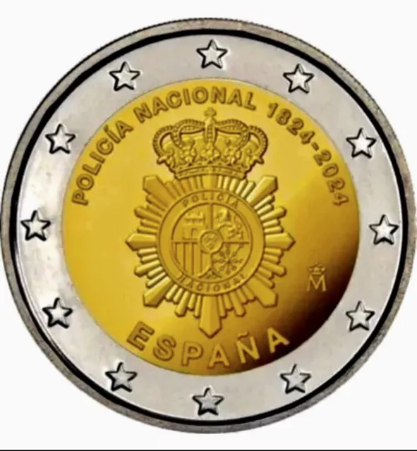 Moneda de 2€UROS ESPAÑA 2024.Conmemorativa del 200 Aniversario POLICIA NACIONAL.