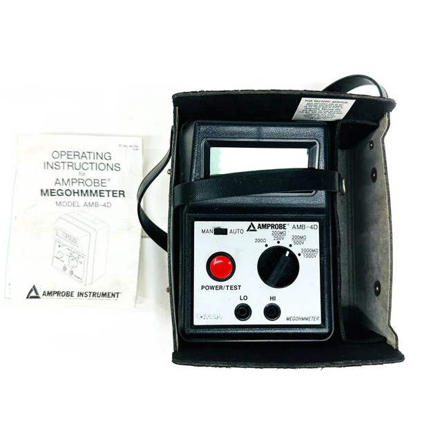 Amprobe AMB-4D Megohmmeter with Operating Instructions and Case