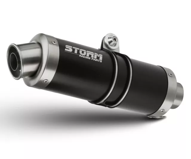 Exhaust Storm by Mivv Muffler Oval Nero Steel for Kawasaki Zx-6 R 2007 > 2008